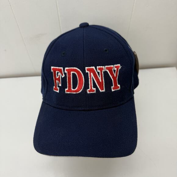 FDNY Hat Cap Blue Red NY Fire Dept Strapback Adjustable Embroidered Wool NWT - Picture 12 of 12